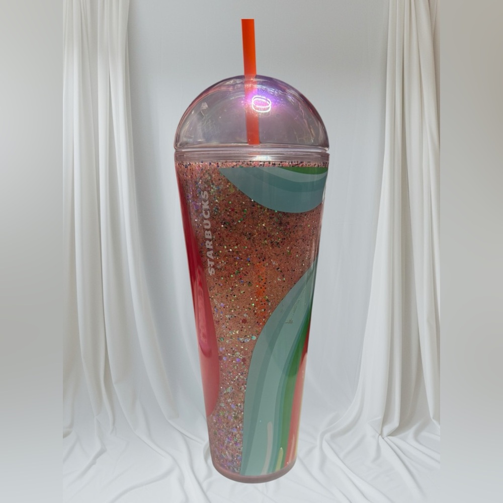 New customized Starbucks Multicolor Glitter Tumbler snowglobe